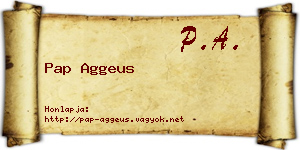 Pap Aggeus névjegykártya